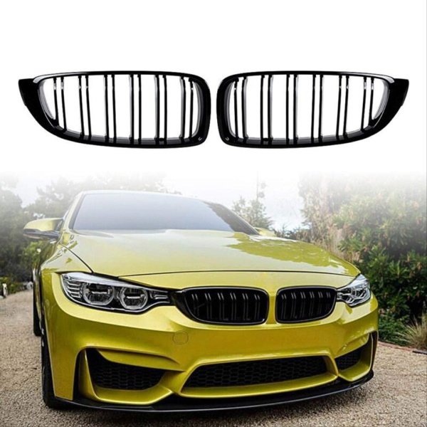 BMW F32, F33, F36, F80, F82 M4-Look kiiltävän mustat munuaiset - Image 4